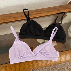 SKIMS Bundle Set of 2 Black & Lily Everybody Crossover Triangle Bralettes